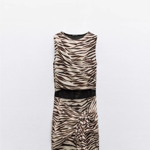 Zara Dresses & Skirts - Zara Zebra Print Sleeveless cut out  Dress